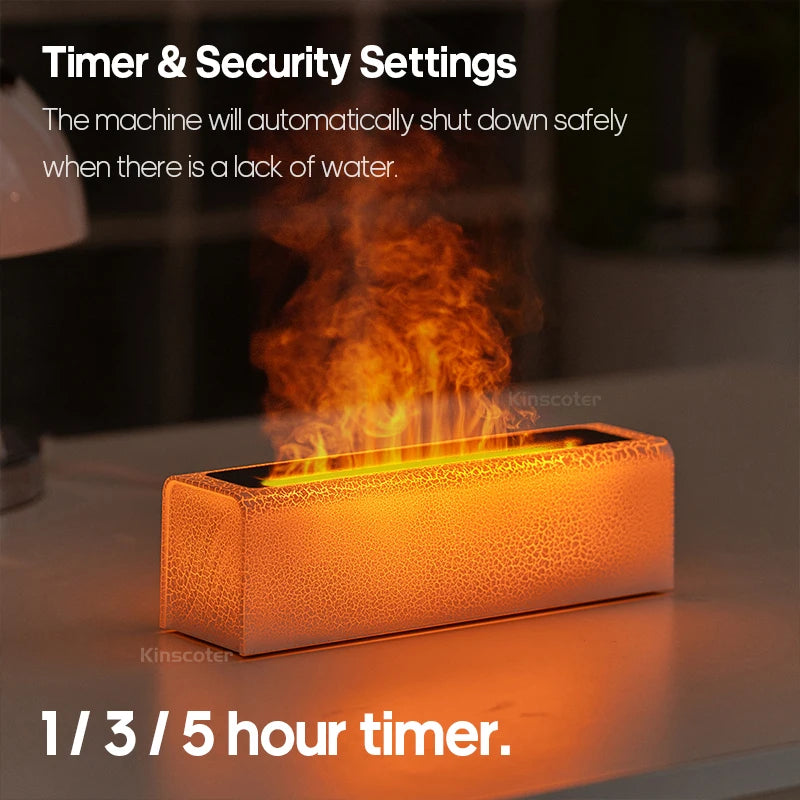 GS 9 IN 1 - RGB Flame Aroma Diffuser Air Humidifier Ultrasonic Cool Mist Maker Fogger LED Essential Oil Difusor Fragrance Home