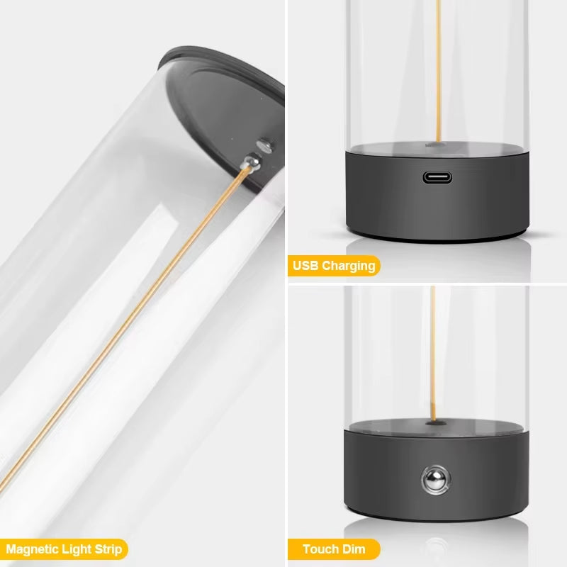 GS Rechargeable Cordless Portable LED Table Lamp with Magnetic Base, Touch Sensor & 3-Level Dimming - Ideal for Bedroom Lighting
