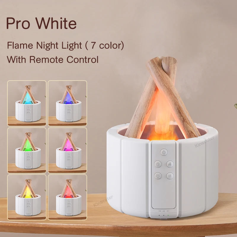 GS Simulated Flame Aroma Diffuser Bonfire Air Humidifier Ultrasonic Cool Mist Maker Fogger LED Essential Oil Lamp Difusor