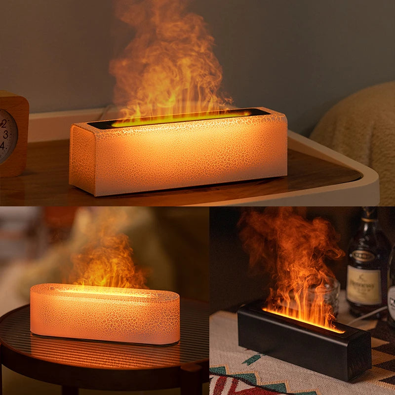 GS 9 IN 1 - RGB Flame Aroma Diffuser Air Humidifier Ultrasonic Cool Mist Maker Fogger LED Essential Oil Difusor Fragrance Home