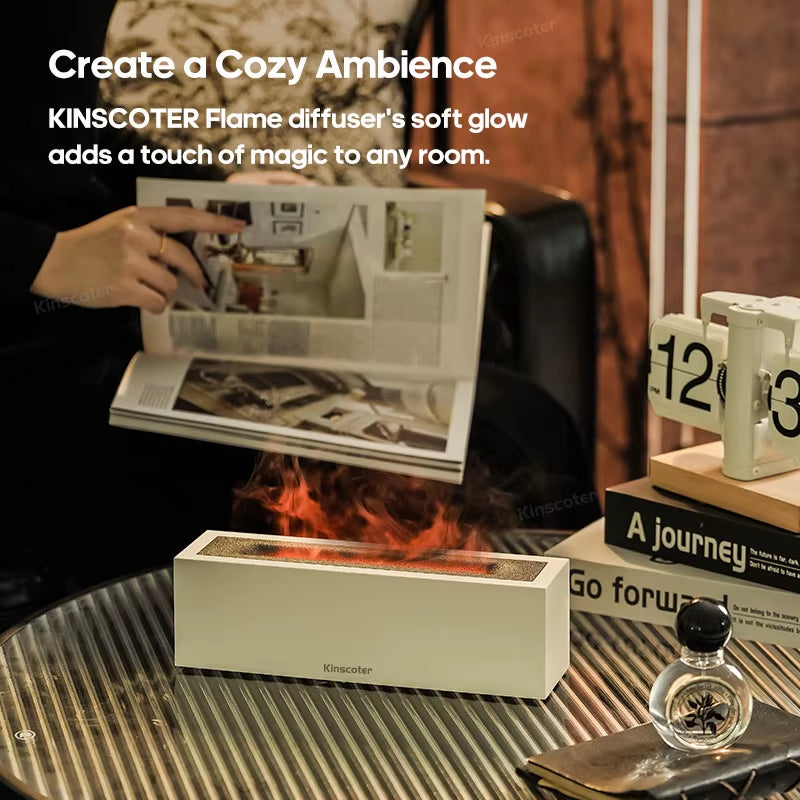 GS Flame Aroma Diffuser Air Humidifier Ultrasonic Cool Mist Maker Fogger Led Essential Oil Lamp Realistic Fire Difusor