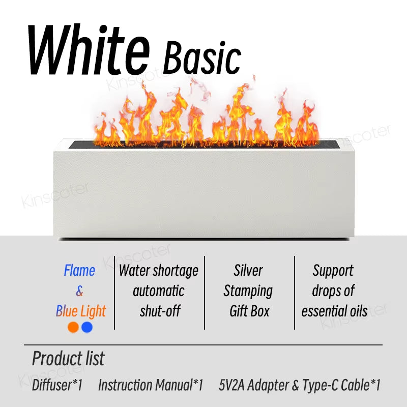 GS Flame Aroma Diffuser Air Humidifier Ultrasonic Cool Mist Maker Fogger Led Essential Oil Lamp Realistic Fire Difusor