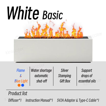 GS Flame Aroma Diffuser Air Humidifier Ultrasonic Cool Mist Maker Fogger Led Essential Oil Lamp Realistic Fire Difusor