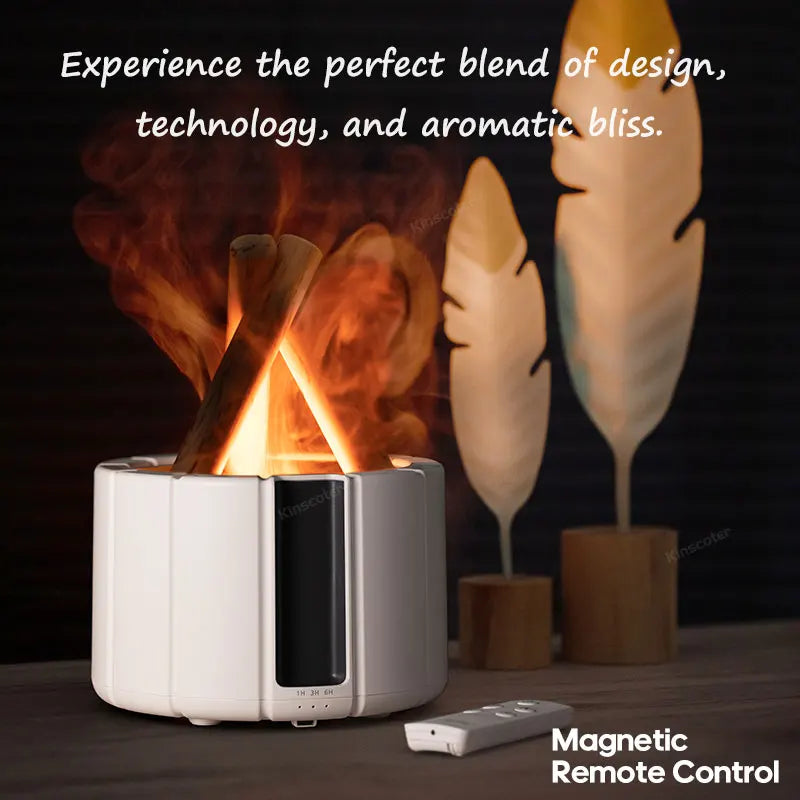 GS Simulated Flame Aroma Diffuser Bonfire Air Humidifier Ultrasonic Cool Mist Maker Fogger LED Essential Oil Lamp Difusor