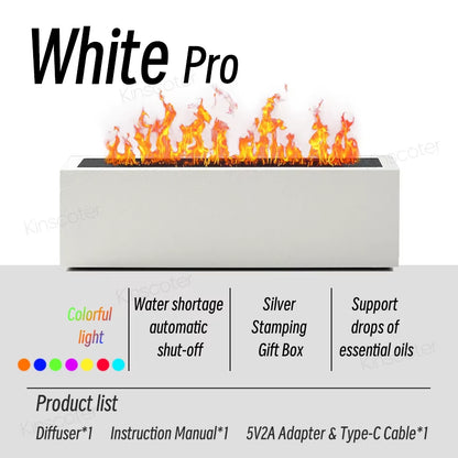 GS Flame Aroma Diffuser Air Humidifier Ultrasonic Cool Mist Maker Fogger Led Essential Oil Lamp Realistic Fire Difusor